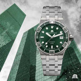 Buy Shop Maurice Lacroix Aikon Venturer Green Dial Silver Steel Strap Watch for Men - AI6057-SSL52-630-1 USA Online