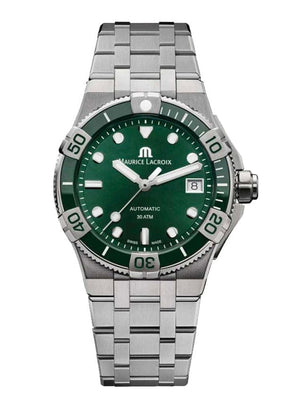 Buy Shop Maurice Lacroix Aikon Venturer Green Dial Silver Steel Strap Watch for Men - AI6057-SSL52-630-1 USA Online