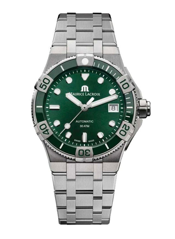 Buy Shop Maurice Lacroix Aikon Venturer Green Dial Silver Steel Strap Watch for Men - AI6057-SSL52-630-1 USA Online