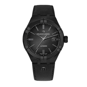 Buy Shop Maurice Lacroix Automatic Date Black Dial Black Leather Strap Watch For Men - AI6008-PVB01-330-1 USA Online