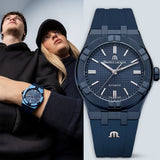 Buy Shop Maurice Lacroix Automatic PVD Limited Edition Blue Dial Blue Silicon Strap Watch For Men - AI6007-PVC00-430-4 USA Online