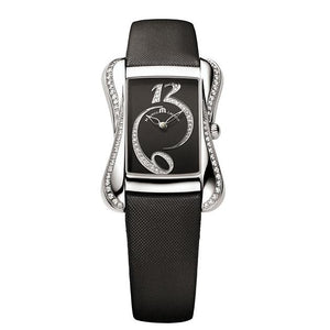 Buy Shop Maurice Lacroix Fiaba Black Dial with Diamonds Black Leather Strap Watch for Women - DV5012-SD531-350 USA Online