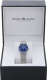 Buy Shop Maurice Lacroix Eliros Diamonds Blue Dial Silver Steel Strap Watch For Women - EL1094-SS002-450-1 USA Online
