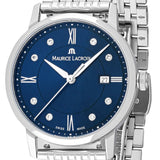 Buy Shop Maurice Lacroix Eliros Diamonds Blue Dial Silver Steel Strap Watch For Women - EL1094-SS002-450-1 USA Online