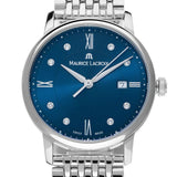 Buy Shop Maurice Lacroix Eliros Diamonds Blue Dial Silver Steel Strap Watch For Women - EL1094-SS002-450-1 USA Online