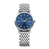 Buy Shop Maurice Lacroix Eliros Diamonds Blue Dial Silver Steel Strap Watch For Women - EL1094-SS002-450-1 USA Online