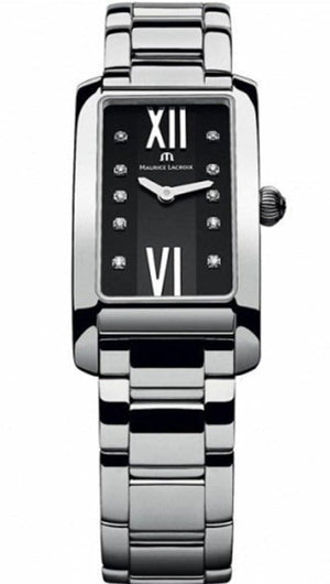 Buy Shop Maurice Lacroix Fiaba Black Dial Silver Steel Strap Watch for Women - FA2164-SS002-120 USA Online
