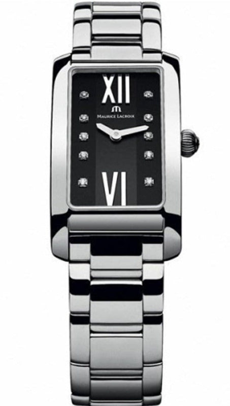 Buy Shop Maurice Lacroix Fiaba Black Dial Silver Steel Strap Watch for Women - FA2164-SS002-120 USA Online