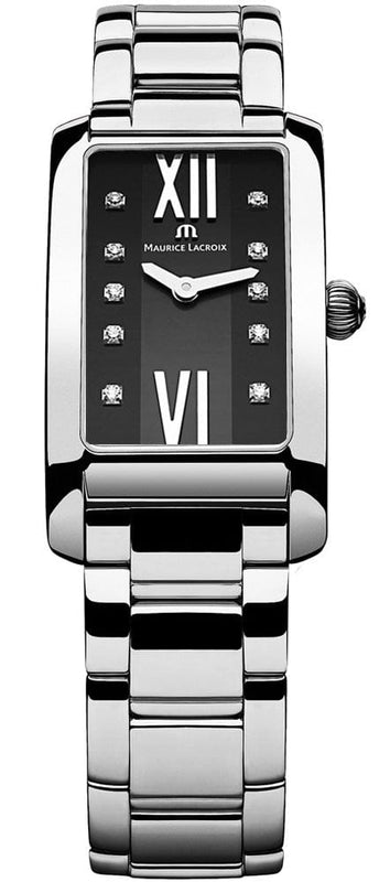 Buy Shop Maurice Lacroix Fiaba Black Dial Silver Steel Strap Watch for Women - FA2164-SS002-350 USA Online