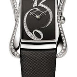 Buy Shop Maurice Lacroix Fiaba Black Dial with Diamonds Black Leather Strap Watch for Women - DV5012-SD531-350 USA Online