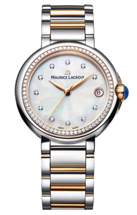 Buy Shop Maurice Lacroix Fiaba Date Diamonds White Mother of Pearl Dial Two Tone Steel Strap Watch for Women - FA1007-PVP23-170-1 USA Online