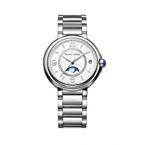 Buy Shop Maurice Lacroix Fiaba Moonphase White Mother of Pearl Dial Silver Steel Strap Watch for Women - FA1084-SS002-170-1 USA Online