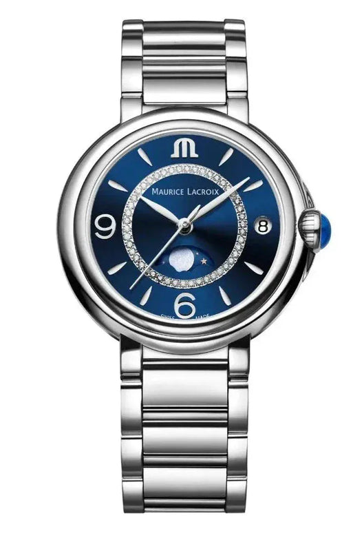 Buy Shop Maurice Lacroix Fiaba Moonphase Blue Dial Silver Steel Strap Watch for Women - FA1084-SS002-420-1 USA Online