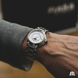 Buy Shop Maurice Lacroix Fiaba Moonphase White Mother of Pearl Dial Silver Steel Strap Watch for Women - FA1084-SS002-170-1 USA Online