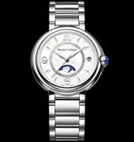 Buy Shop Maurice Lacroix Fiaba Moonphase White Mother of Pearl Dial Silver Steel Strap Watch for Women - FA1084-SS002-170-1 USA Online