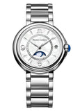 Buy Shop Maurice Lacroix Fiaba Moonphase White Mother of Pearl Dial Silver Steel Strap Watch for Women - FA1084-SS002-170-1 USA Online