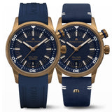 Maurice Lacroix Pontos Divers Limited Edition Blue Dial Blue Leather Strap Watch For Men - PT6248-BRZ0B-430-4