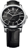 Buy Shop Maurice Lacroix Pontos Date Automatic Black Dial Black Leather Strap Watch For Men - PT6148-SS001-330 USA Online