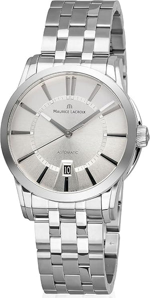 Buy Shop Maurice Lacroix Pontos Date Automatic Silver Dial Silver Steel Strap Watch For Men - PT6148-SS002-130 USA Online