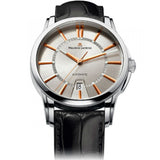 Maurice Lacroix Pontos Silver Dial Black Leather Strap Watch For Men - PT6148-SS001-131