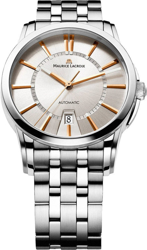 Buy Shop Maurice Lacroix Pontos Date Silver Dial Silver Steel Strap Watch For Men - PT6148-SS002-131-1 USA Online