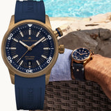 Buy Shop Maurice Lacroix Pontos Divers Limited Edition Blue Dial Blue Leather Strap Watch For Men - PT6248-BRZ0B-430-4 USA Online