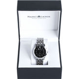 Maurice Lacroix Pontos Date Automatic Black Dial Silver Steel Strap Watch For Men - PT6148-SS002-330