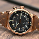 Buy Shop Maurice Lacroix Pontos S Diver Automatic Black Dial Brown Leather Strap Watch For Men - PT6248-BRZ01-330-2 USA Online