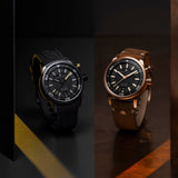 Buy Shop Maurice Lacroix Pontos S Diver Automatic Black Dial Brown Leather Strap Watch For Men - PT6248-BRZ01-330-2 USA Online