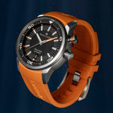 Buy Shop Maurice Lacroix Pontos S Diver Black Dial Orange Rubber Strap Watch For Men - PT6248-SS00L-330-J USA Online
