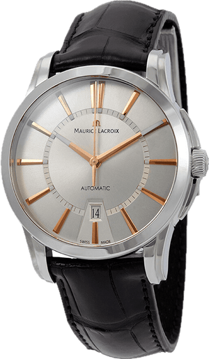 Buy Shop Maurice Lacroix Pontos Silver Dial Black Leather Strap Watch For Men - PT6148-SS001-131 USA Online