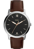 Buy Shop Fossil The Minimalist 3H Black Dial Brown Leather Strap Watch for Men - FS5464 USA Online