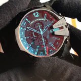 Buy Shop Diesel Mega Chief Chronograph Black Dial Black Leather Strap Watch For Men - DZ4323 USA Online