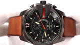 Buy Shop Diesel Mega Chief Chronograph Black Dial Brown Leather Strap Watch For Men - DZ4343 USA Online