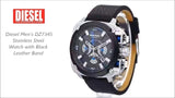 Buy Shop Diesel BAMF Chronograph Black Dial Black Leather Strap Watch For Men - DZ7345 USA Online