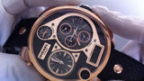 Buy Shop Diesel Big Daddy Gold & Black Dial Black Leather Strap Watch For Men - DZ7261 USA Online