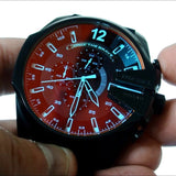 Buy Shop Diesel Mega Chief Chronograph Black Dial Black Leather Strap Watch For Men - DZ4323 USA Online