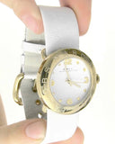 Buy Shop Marc Jacobs Amy White Dial White Leather Strap Watch for Women - MBM1150 USA Online