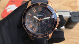 Buy Shop Fossil Grant Sport Chronograph Blue Dial Blue Leather Strap Watch for Men - FS5237 USA Online