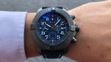 Buy Shop Breitling Super Avenger Chronograph 48 Night Mission Blue Dial Blue Leather Strap Watch for Men - V13375101C1X2 USA Online