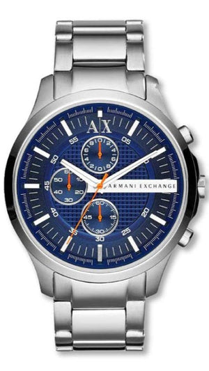 Buy Shop Armani Exchange Hampton Chronograph Blue Dial Silver Steel Strap Watch For Men - AX2155 USA Online