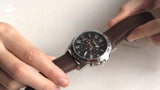 Buy Shop Fossil Grant Chronograph Black Dial Brown Leather Strap Watch for Men - FS4813 USA Online