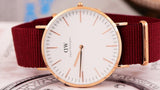 Buy Shop Daniel Wellington Classic Roselyn White Dial Maroon Nylon Strap Watch For Women - DW00100267 USA Online