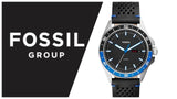Buy Shop Fossil Sport 54 Day Date Black Dial Black Leather Strap Watch for Men - FS5321 USA Online