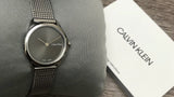 Buy Shop Calvin Klein Minimal Grey Dial Silver Mesh Bracelet Watch for Women - K3M231Y3 USA Online