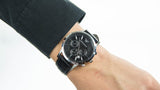 Buy Shop Emporio Armani Renato Chronograph Black Dial Black Leather Strap Watch For Men - AR2447 USA Online