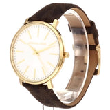 Buy Shop Michael Kors Pyper Quartz Silver Dial Brown Leather Strap Watch For Women - MK2857 USA Online