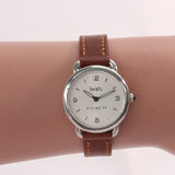 Buy Shop Coach Delancey Slim Cream Dial Brown Leather Strap Watch For Women - 14502789 USA Online