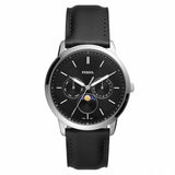 Buy Shop Fossil Neutra Minimalist Moonphase Black Dial Black Leather Strap Watch for Men - FS5904 USA Online