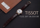 Tissot T Classic Carson Premium White Dial Brown Leather Strap Watch for Women - T122.207.36.033.00